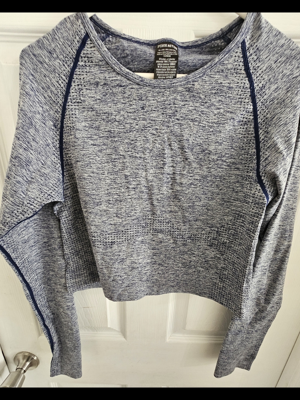 PINK Victoria's Secret Heathered Blue Athletic Long Sleeve